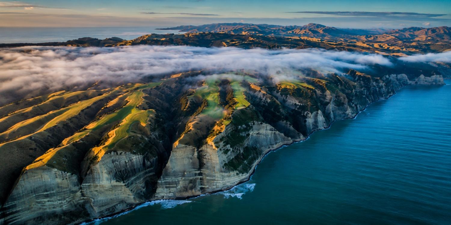 Cape Kidnappers in the morning fog
